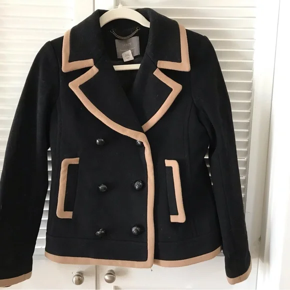 Excellent J. Crew Nello Gori Black wool Peacoat - Picture 2 of 4